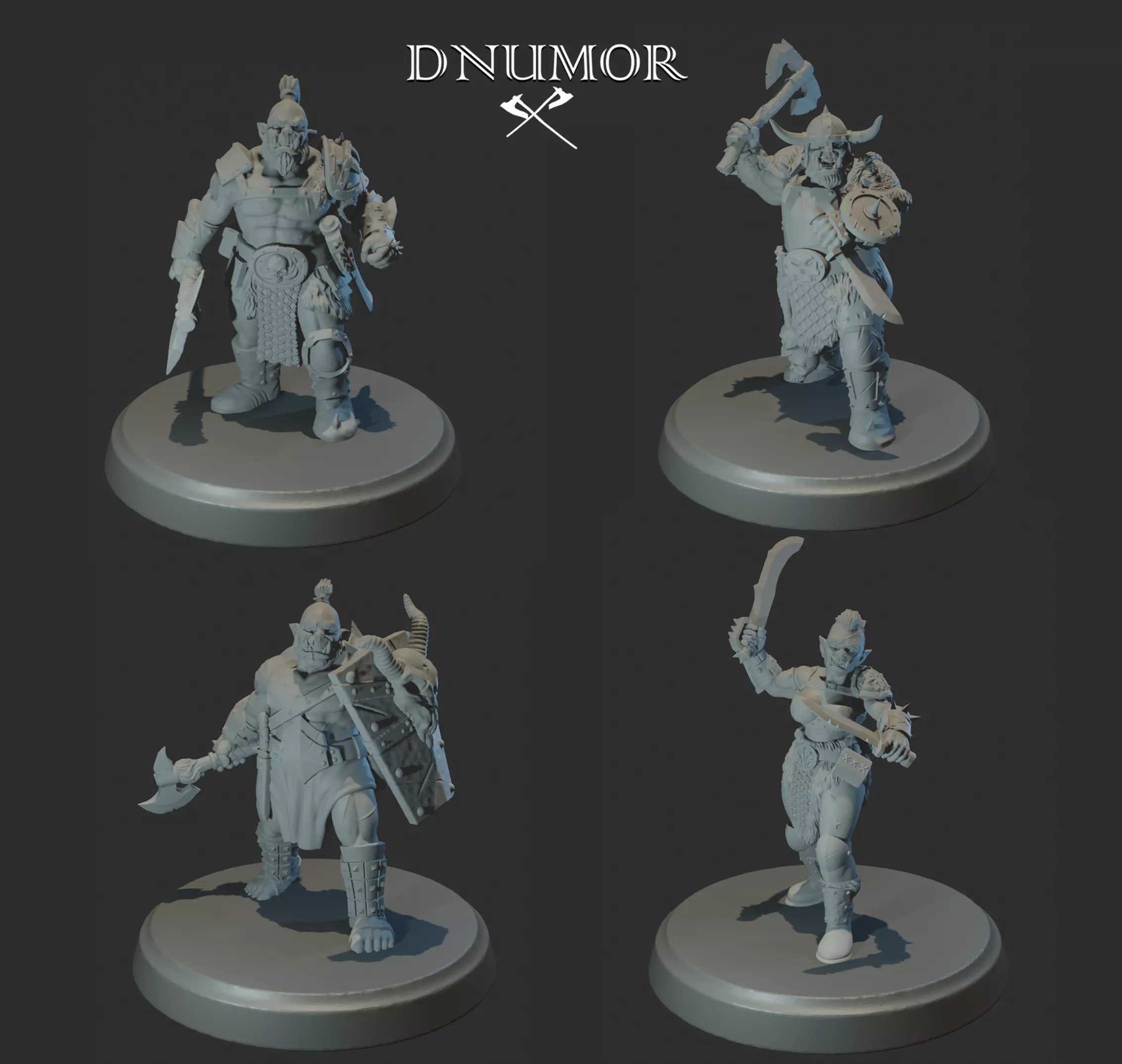 Orcs Marauders Set1 3D Print Model 3D print model_0