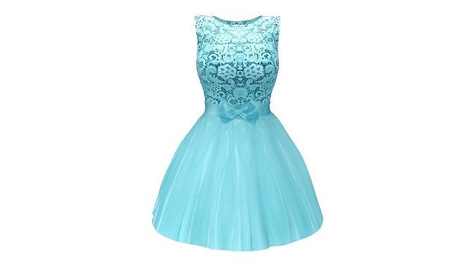 Rockabilly Bride Dress Low-poly 3D model