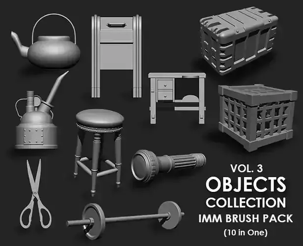 Objects Collection IMM Brush Pack 10 in One Vol 3