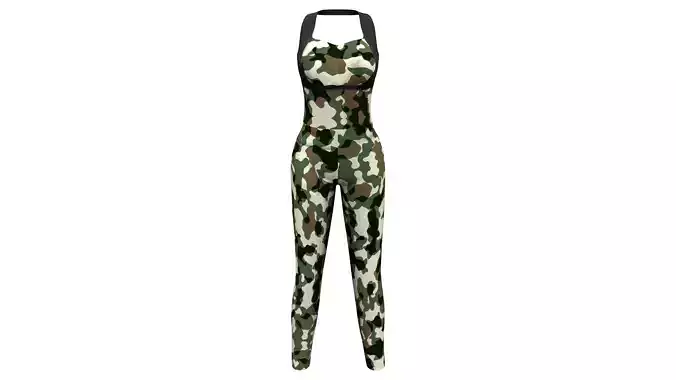 Female Military Camouflage Bodysuit Outfit