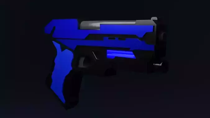 Game Ready Stylised Rigged Sci-Fi Pistol Gun