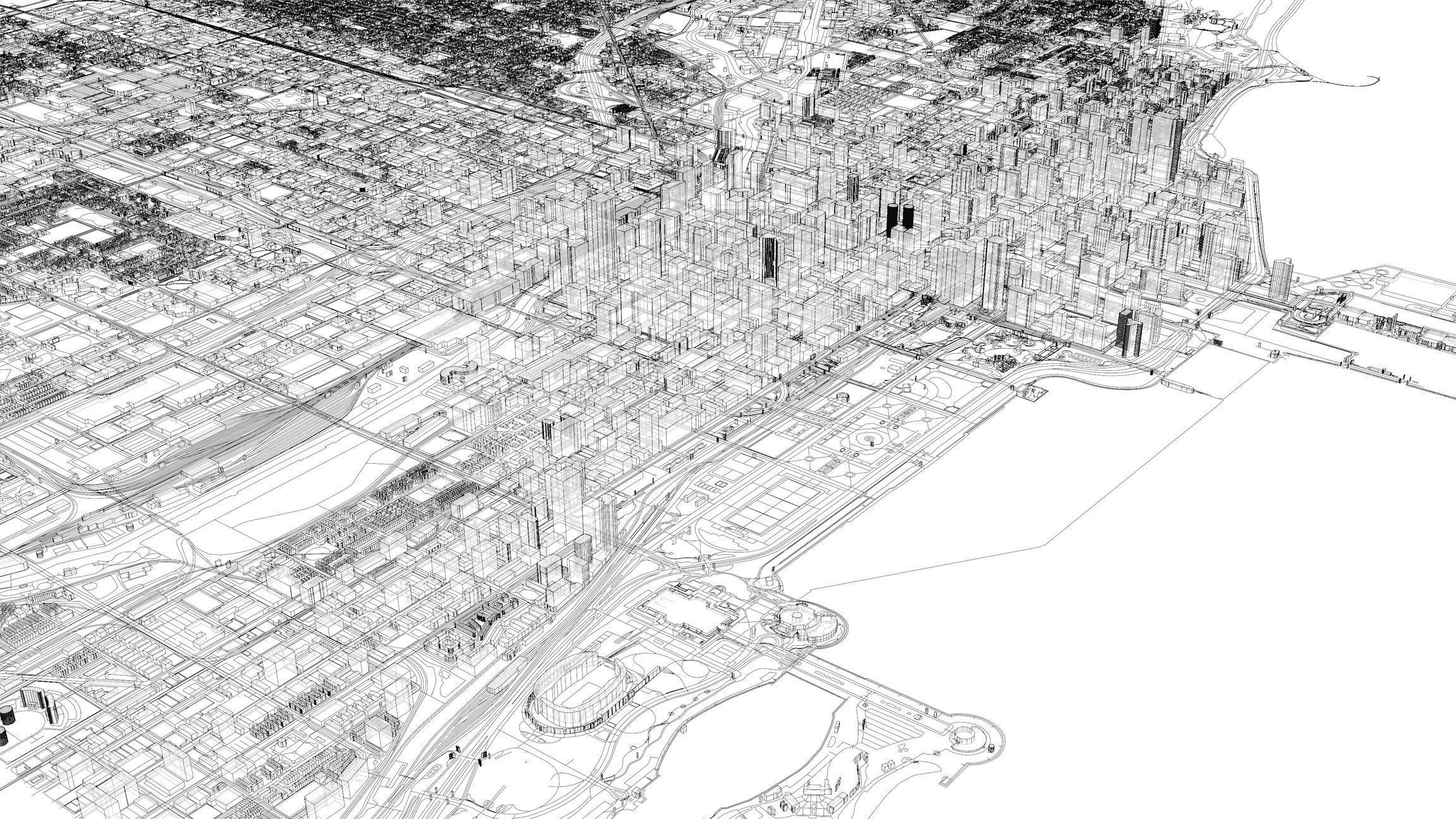 Chicago USA - Mass buildings 3D model_8