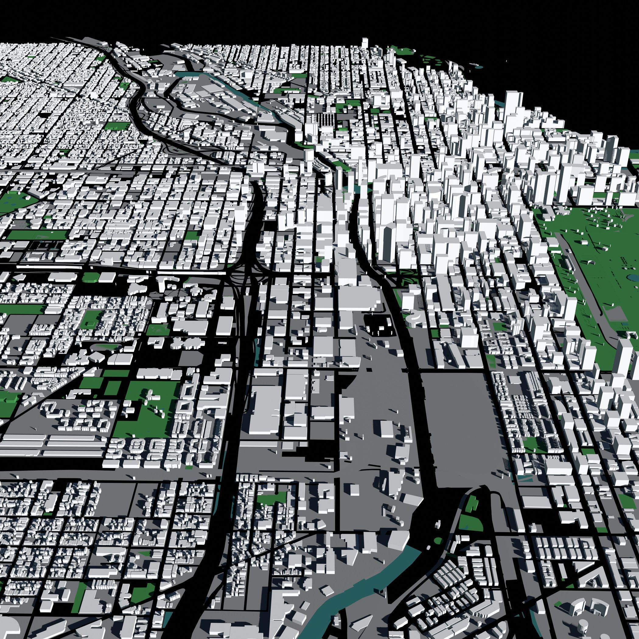 Chicago USA - Mass buildings 3D model_6