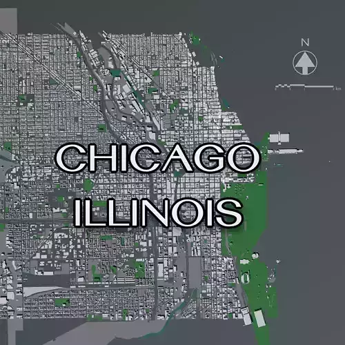 Chicago USA - Mass buildings 3D model