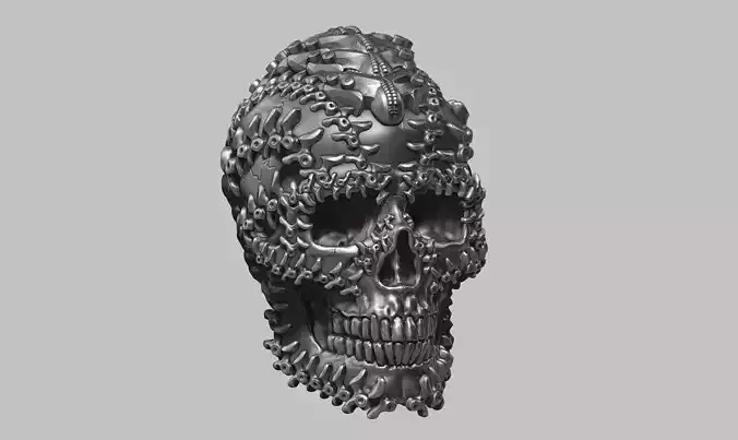 skull robot head a26 3D print model