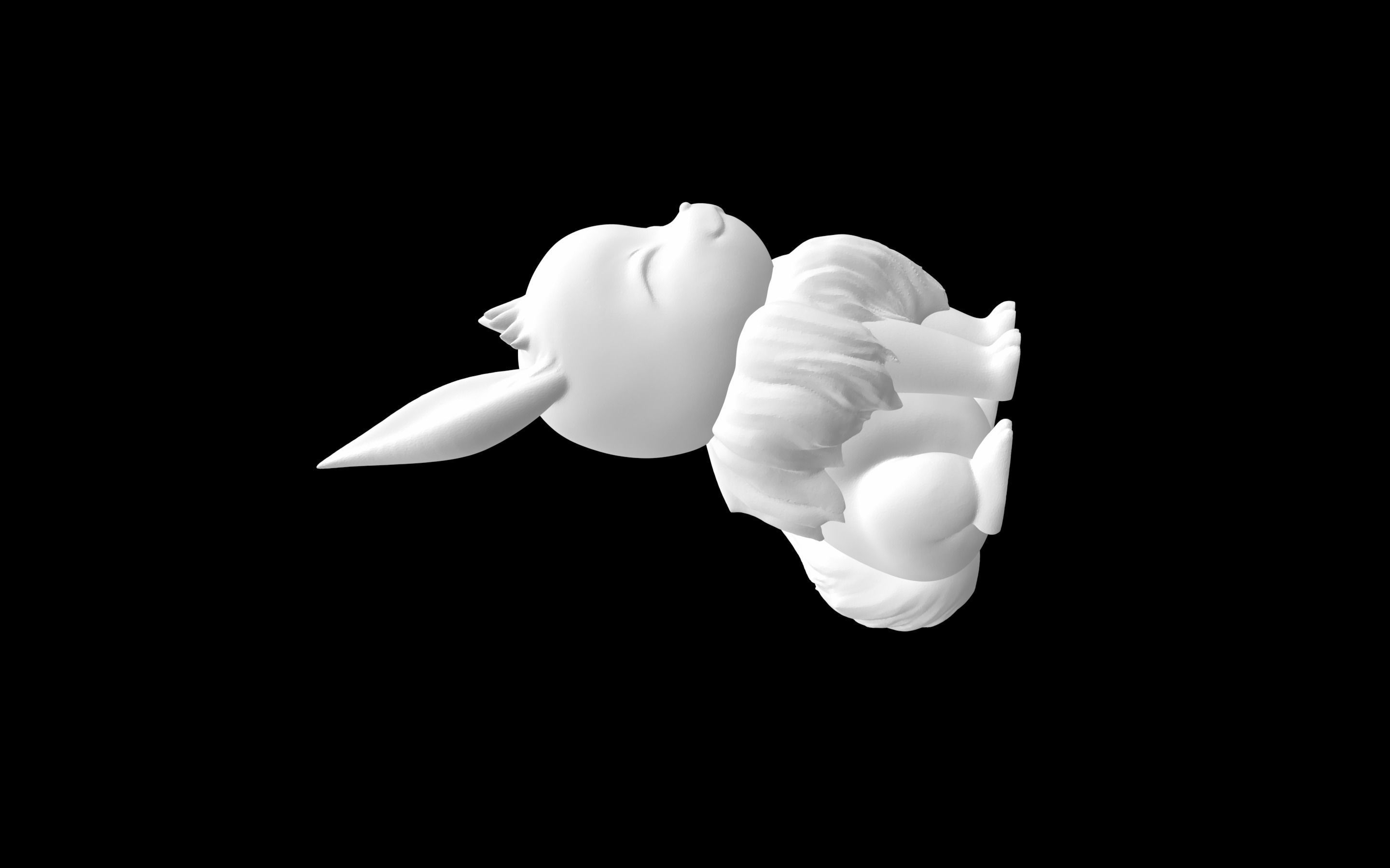 Eevee bunny figurine 3D model_4