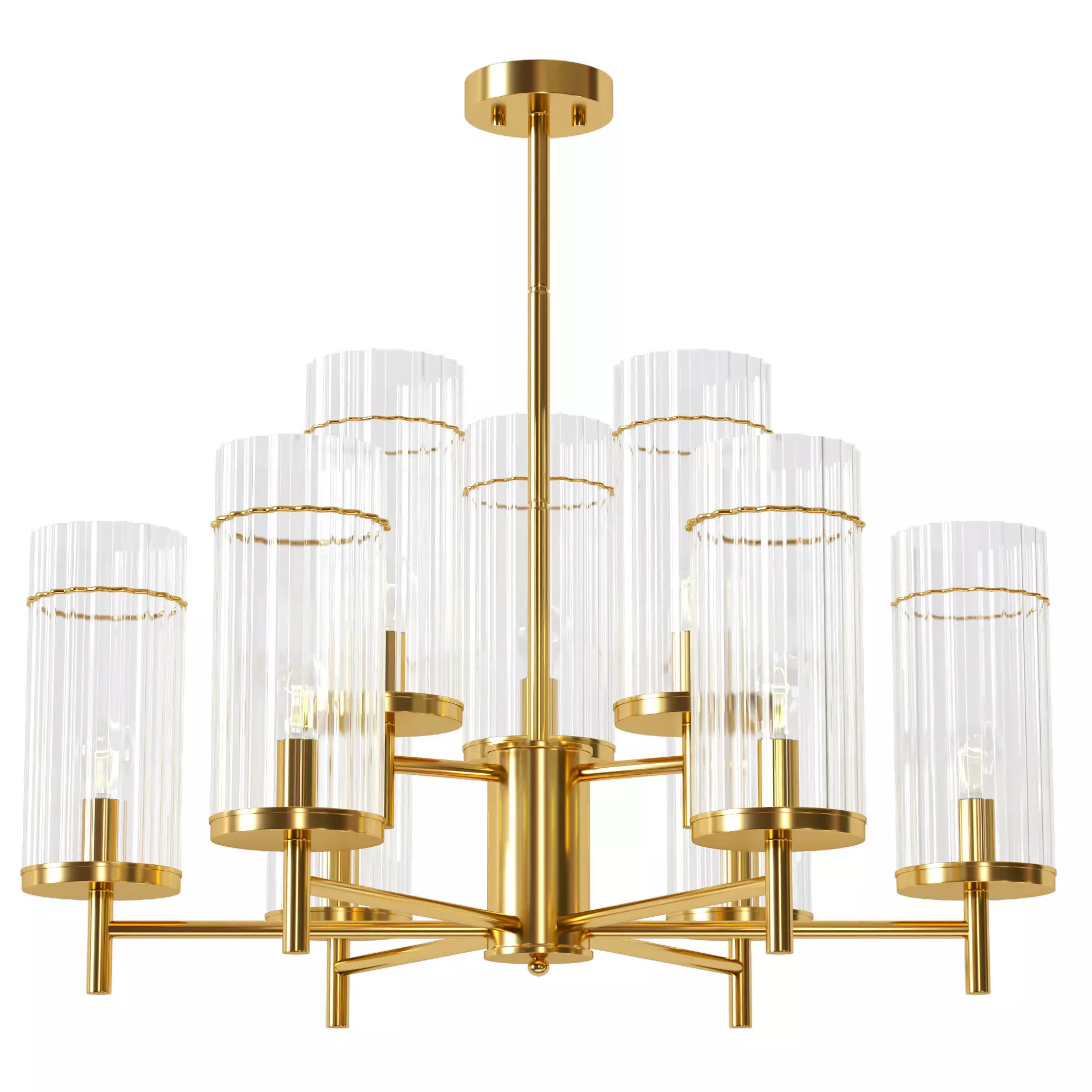 Gold chandelier 3D model_0