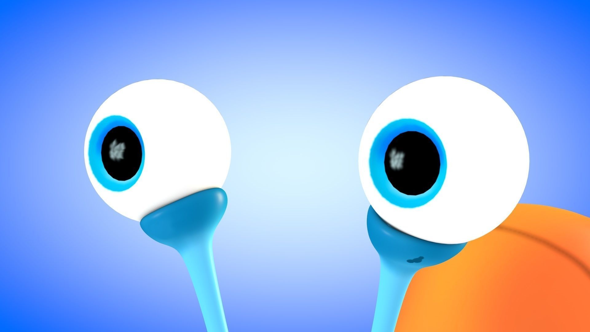 Snail cartoon with big eyes Low-poly 3D model_9