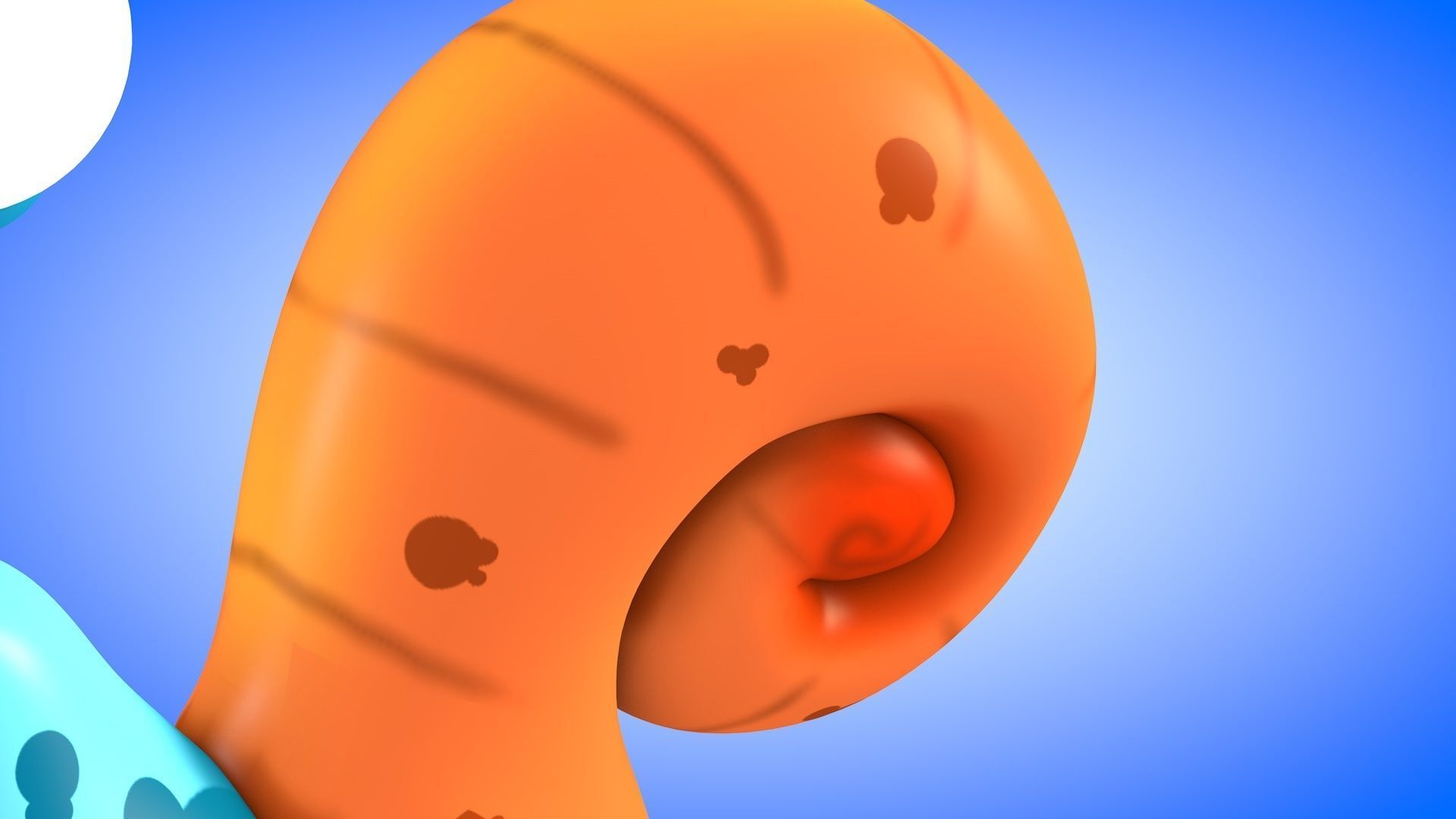 Snail cartoon with big eyes Low-poly 3D model_7
