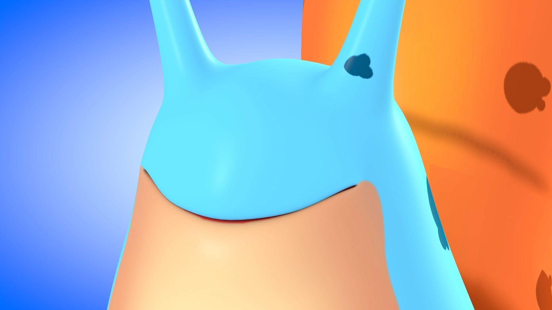 Snail cartoon with big eyes Low-poly 3D model_8