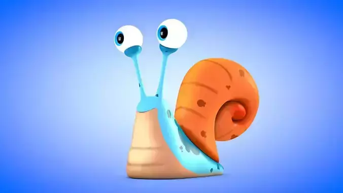 Snail cartoon with big eyes