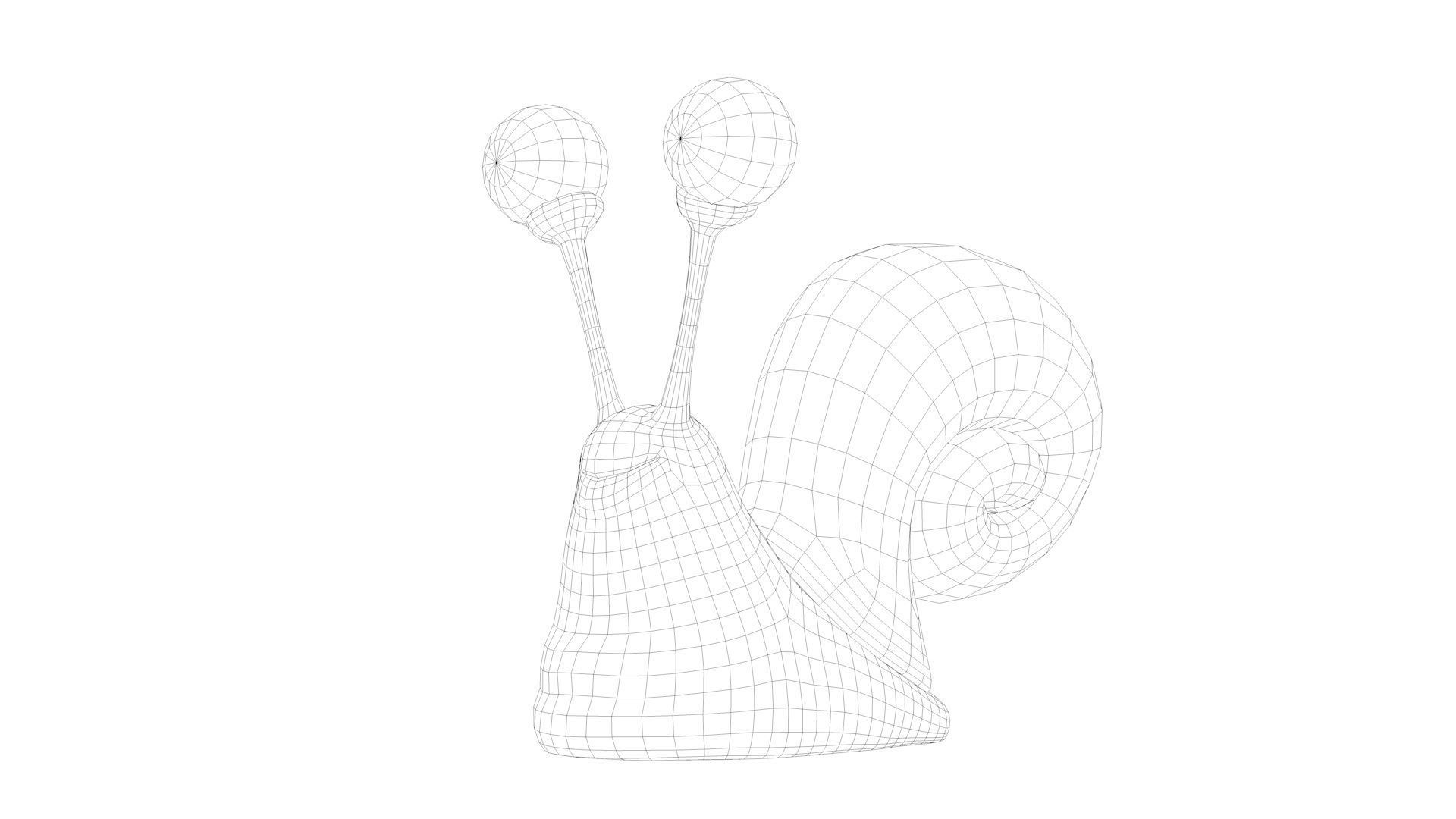 Snail cartoon with big eyes Low-poly 3D model_11