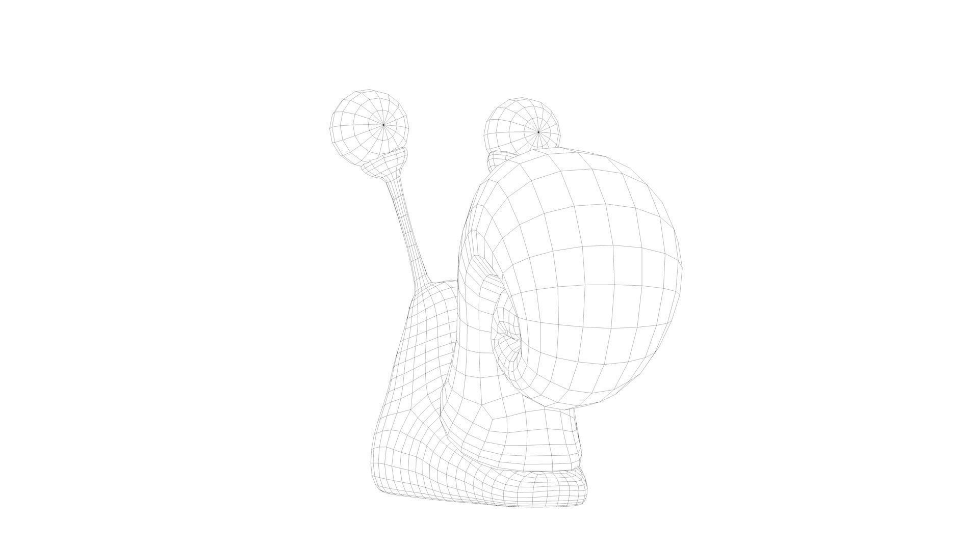 Snail cartoon with big eyes Low-poly 3D model_16