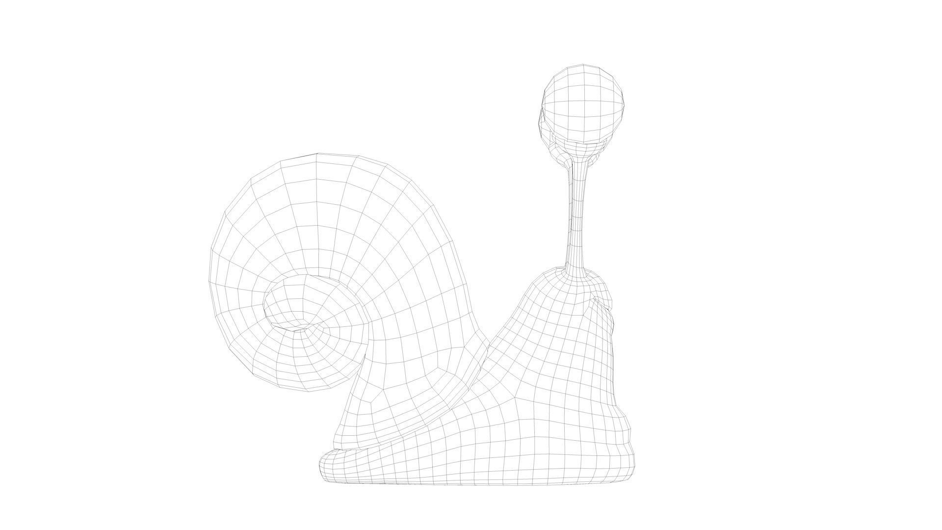 Snail cartoon with big eyes Low-poly 3D model_14