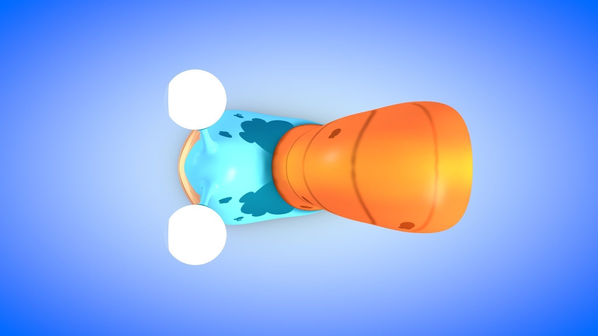 Snail cartoon with big eyes Low-poly 3D model_10