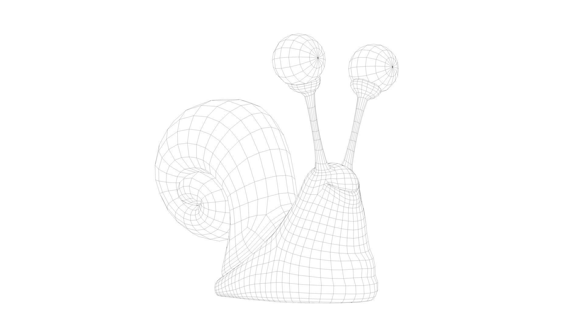 Snail cartoon with big eyes Low-poly 3D model_13