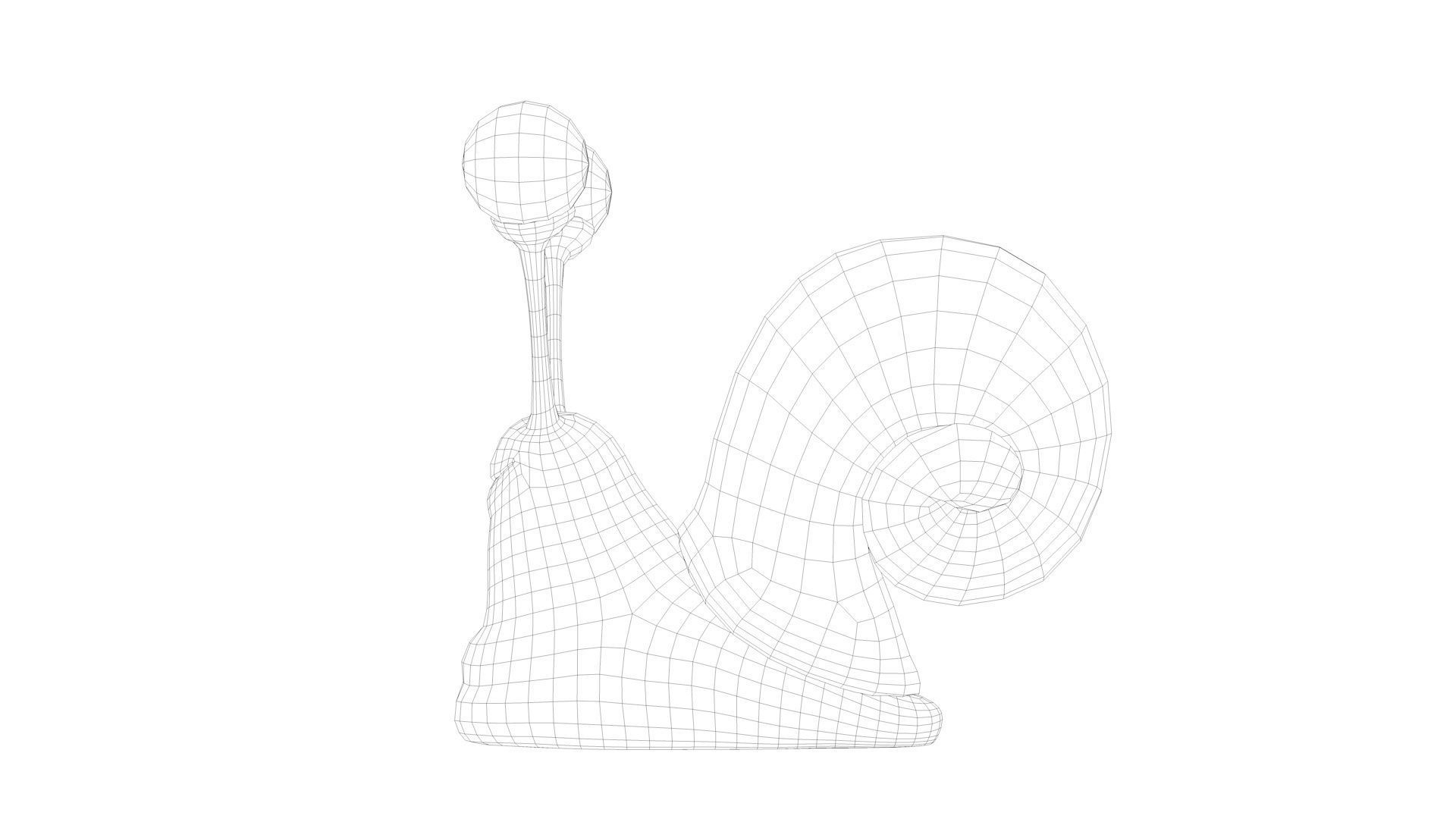 Snail cartoon with big eyes Low-poly 3D model_17