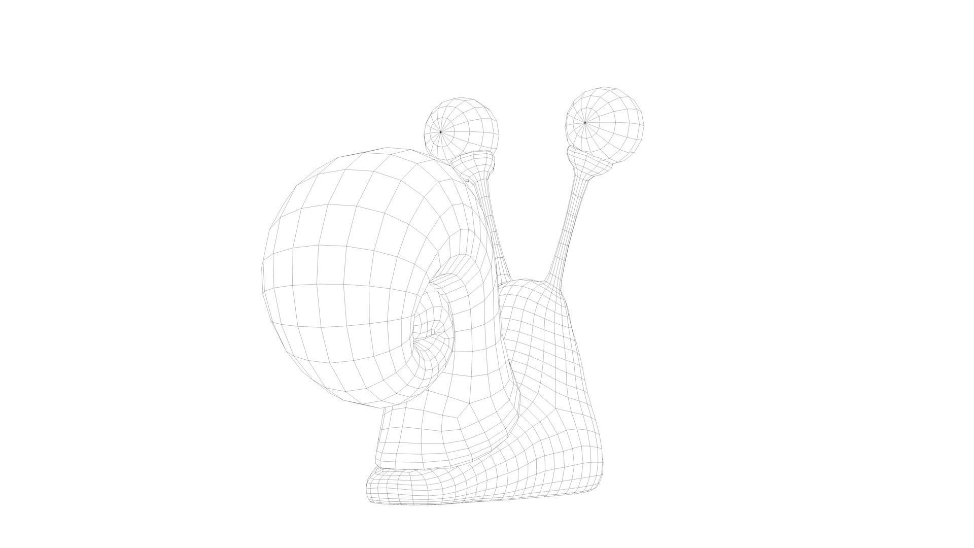 Snail cartoon with big eyes Low-poly 3D model_15