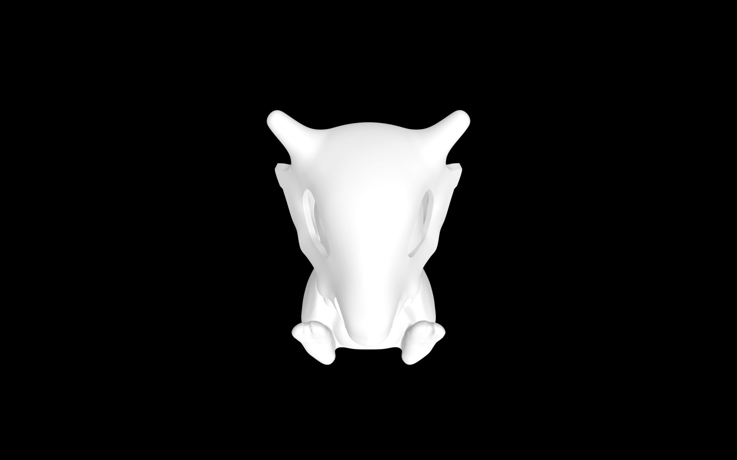 Cubone teddy bear wall art 3D model_4