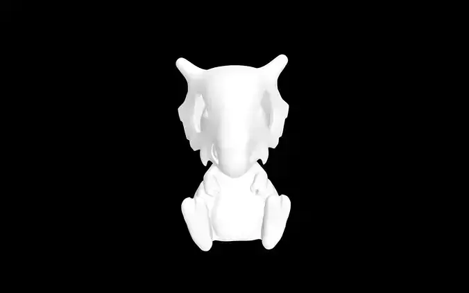 Cubone teddy bear wall art 3D model