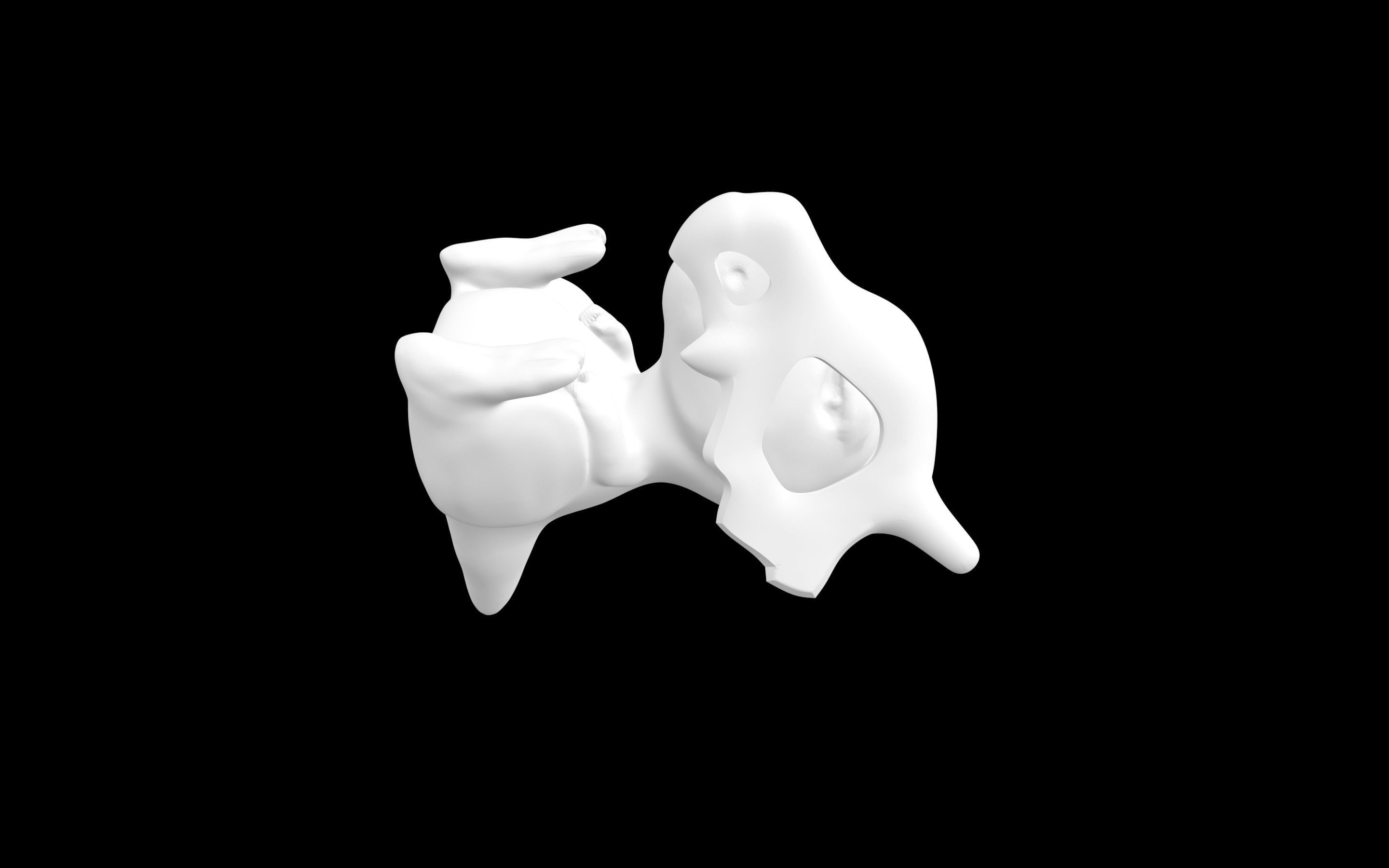 Cubone teddy bear wall art 3D model_2