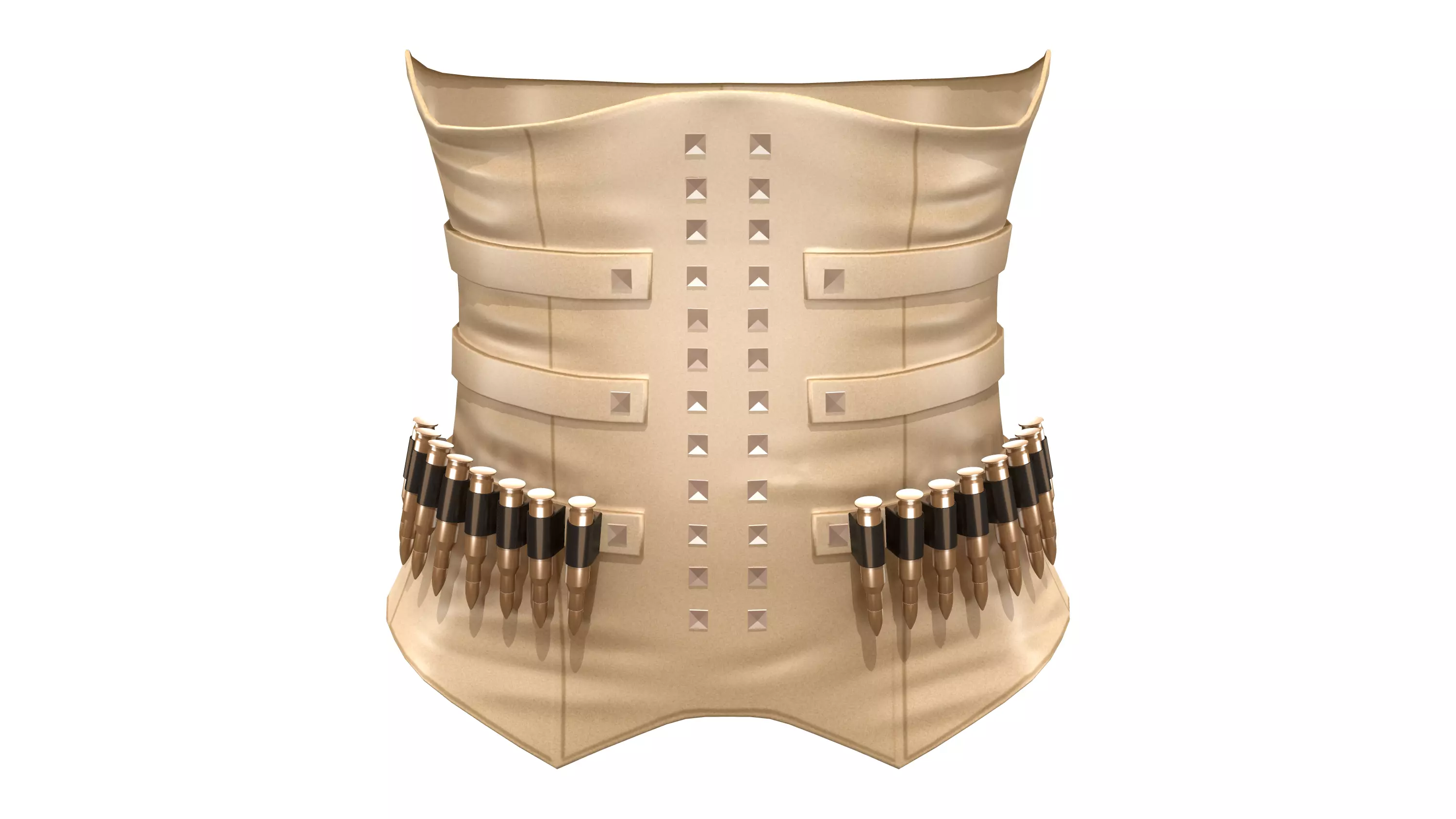 Female Military Vest With Front Stud And Bullet Details Low-poly 3D model