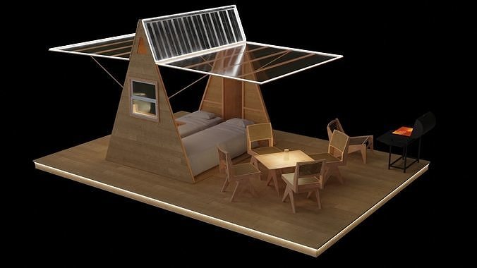 Tent combination 3D model 4