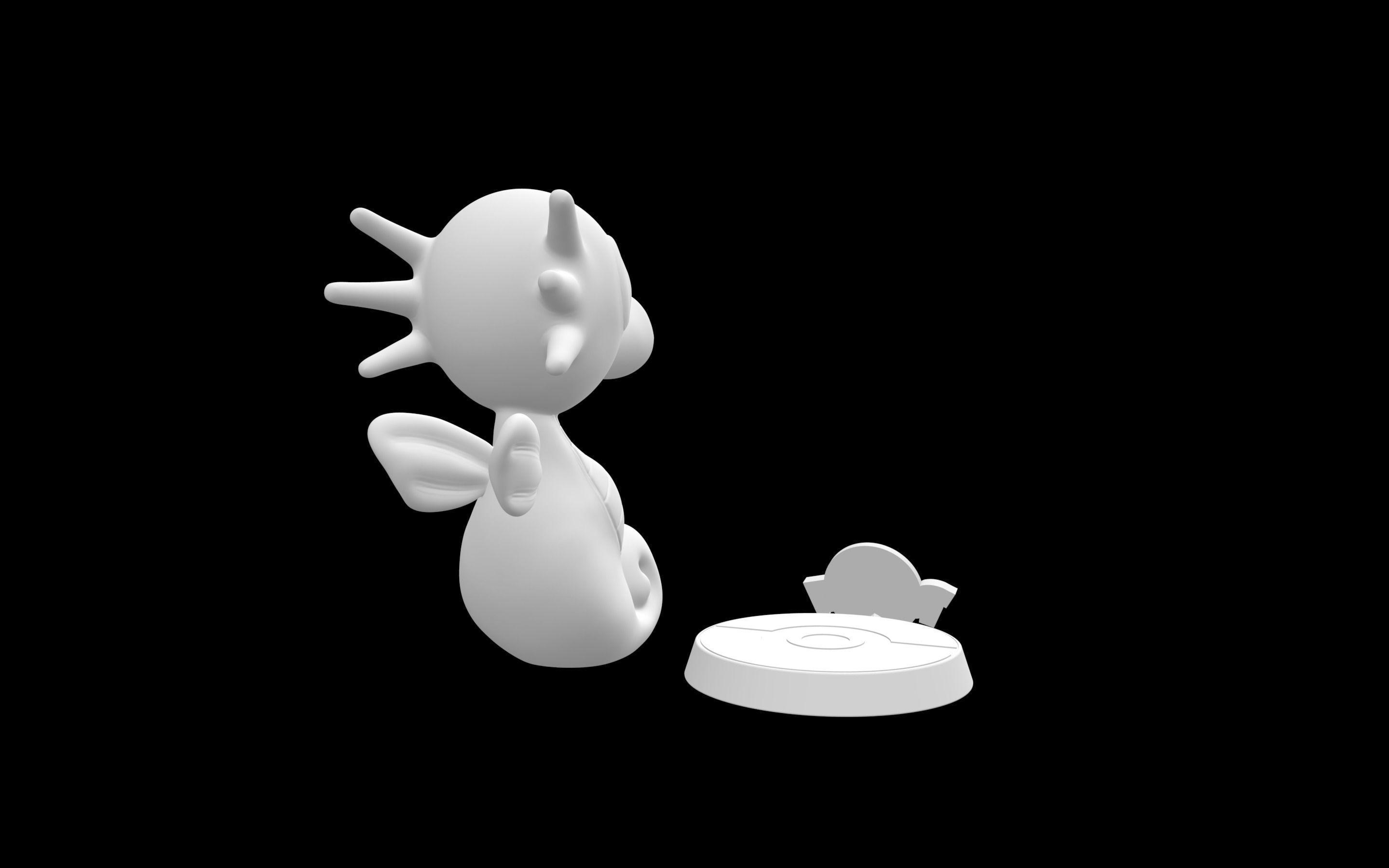Horsea seahorse 3D model_3