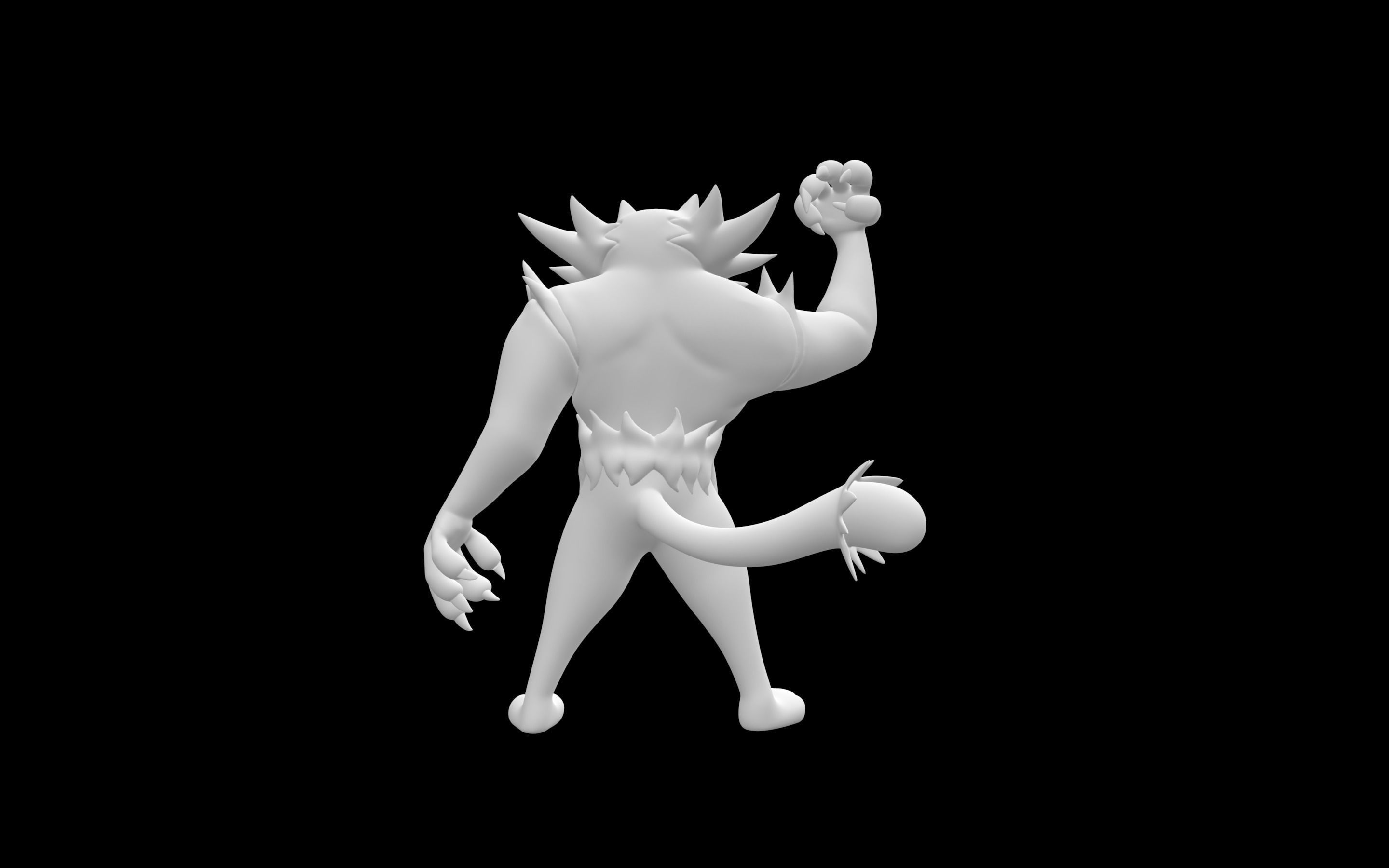 Incineroar creature 3D model_2
