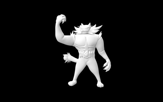 Incineroar creature 3D model