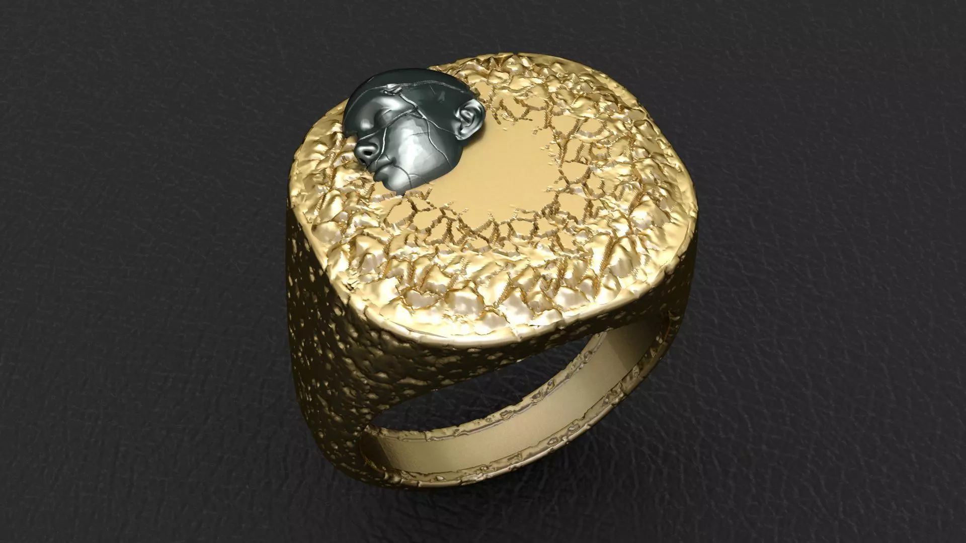 Face Men Ring 3D print model_0