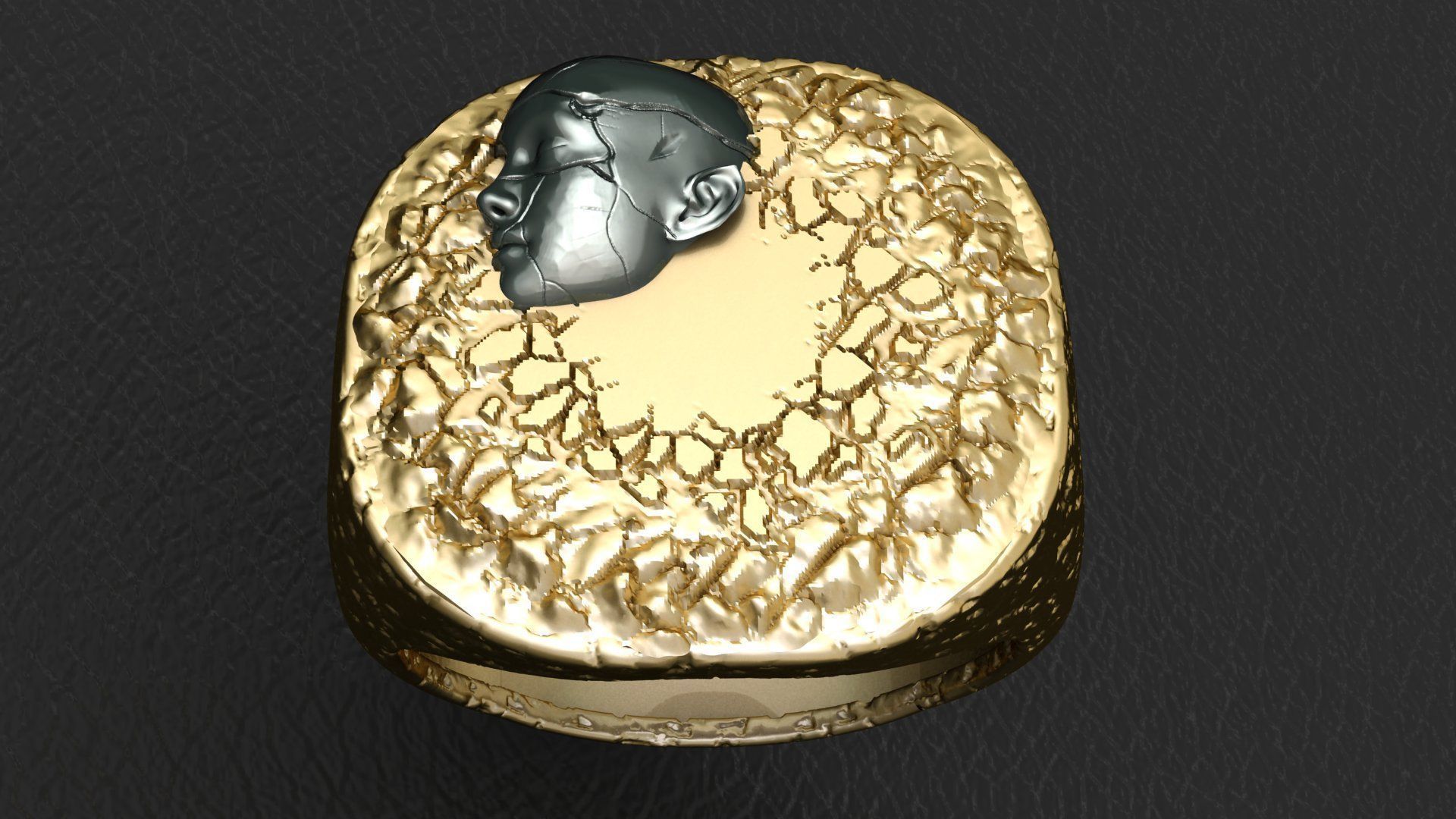 Face Men Ring 3D print model_2