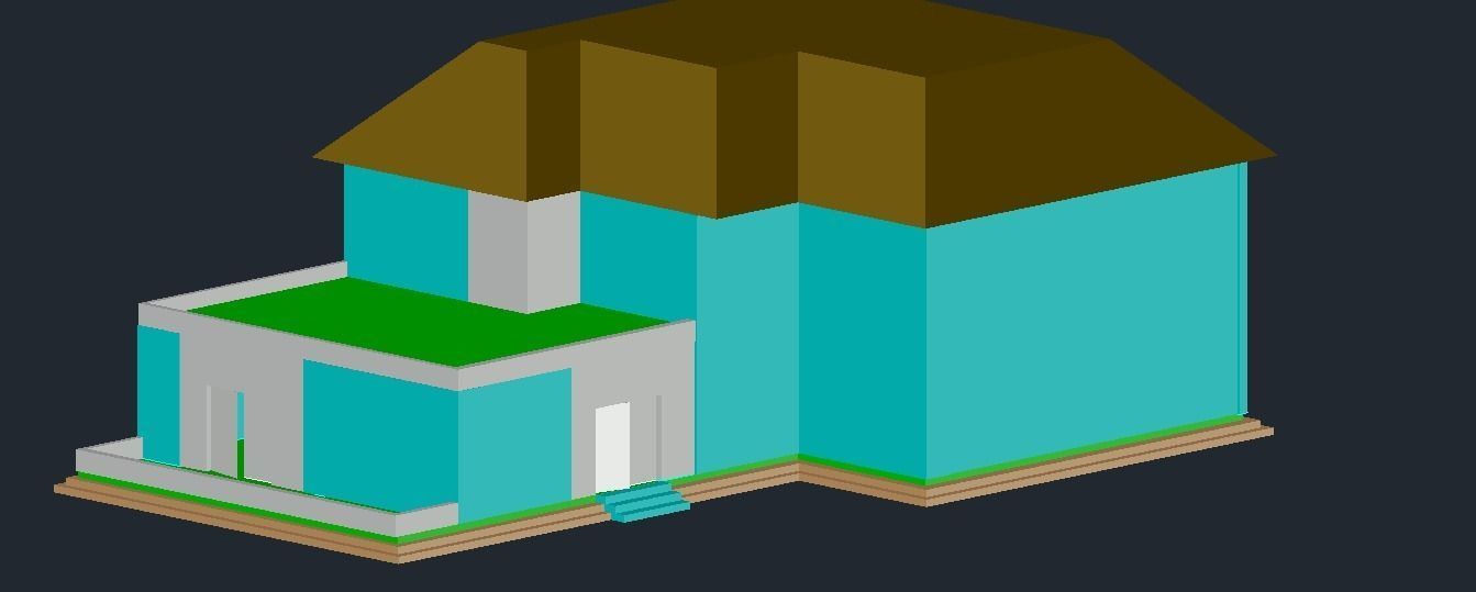 Modern House - AUTOCAD 3D 3D model 3D model_2