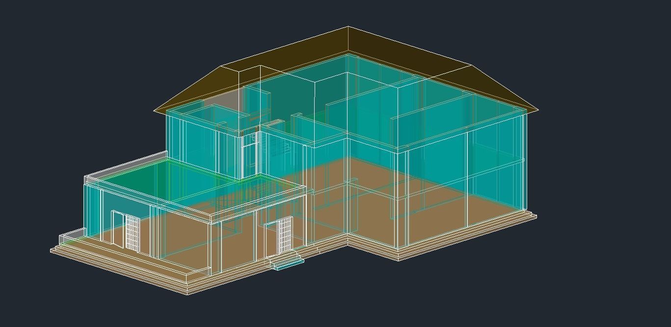 Modern House - AUTOCAD 3D 3D model 3D model_3