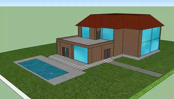 Modern House - AUTOCAD 3D 3D model 3D model