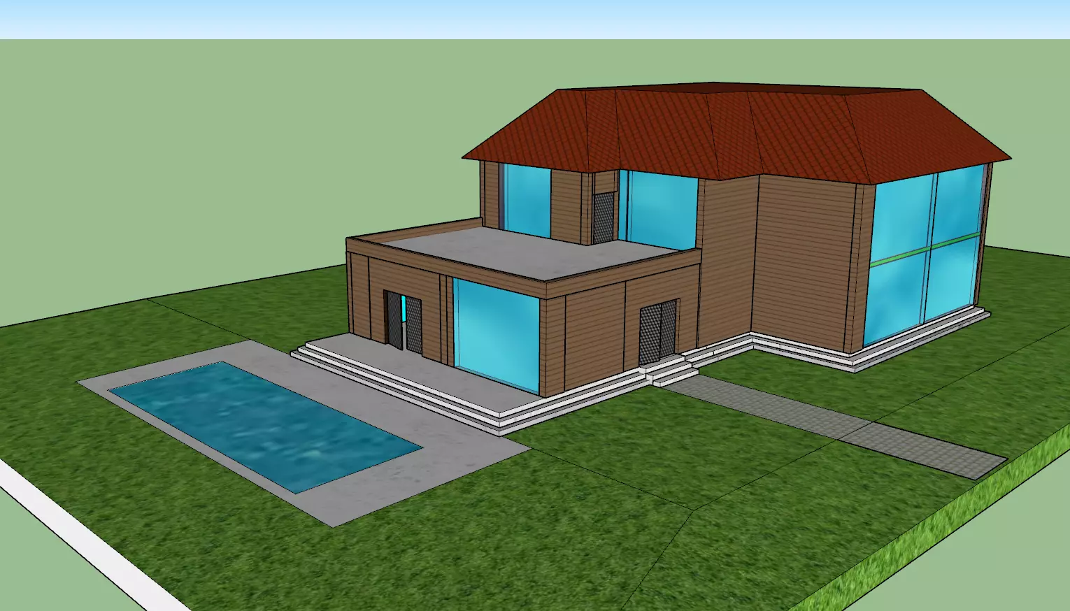 Modern House - AUTOCAD 3D 3D model 3D model_0