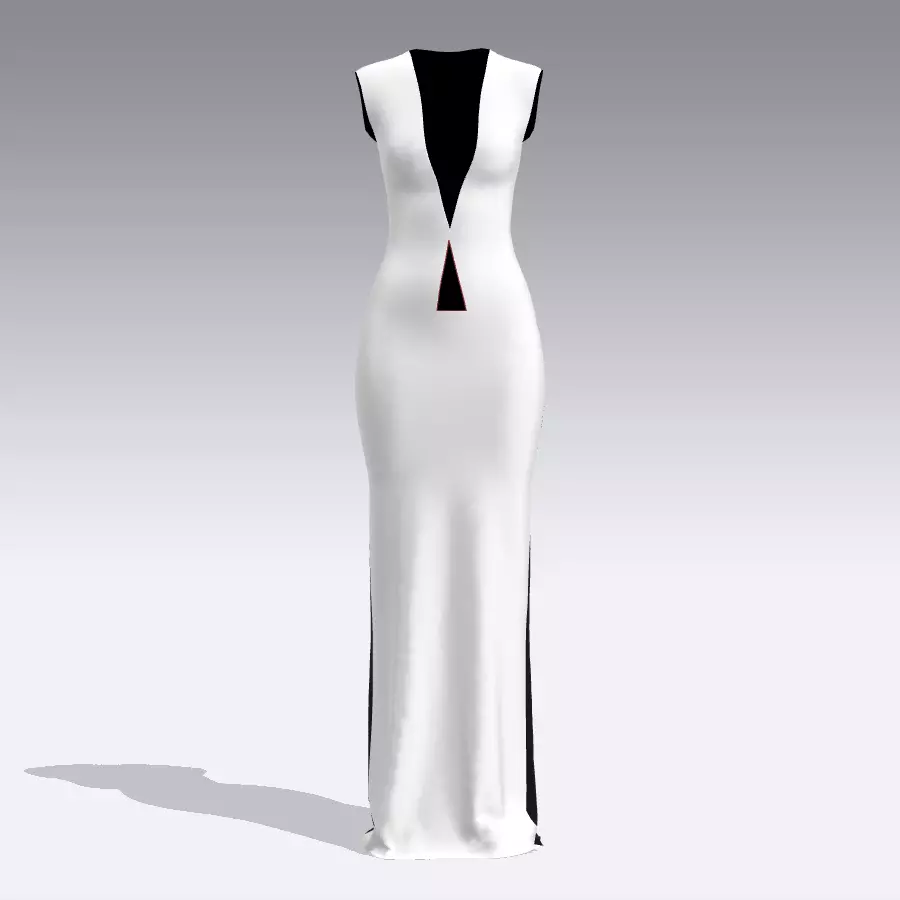 DEGAJE DRESS WHITE LOOK  3D model_0