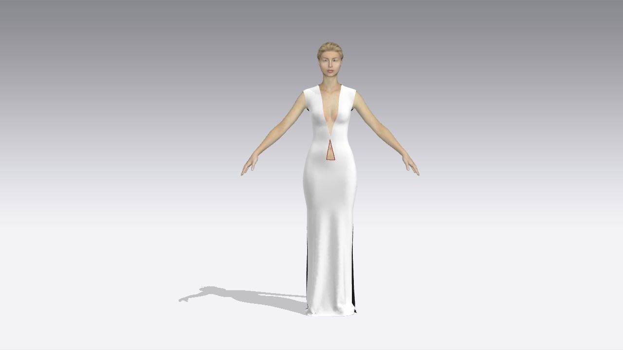 DEGAJE DRESS WHITE LOOK  3D model_1