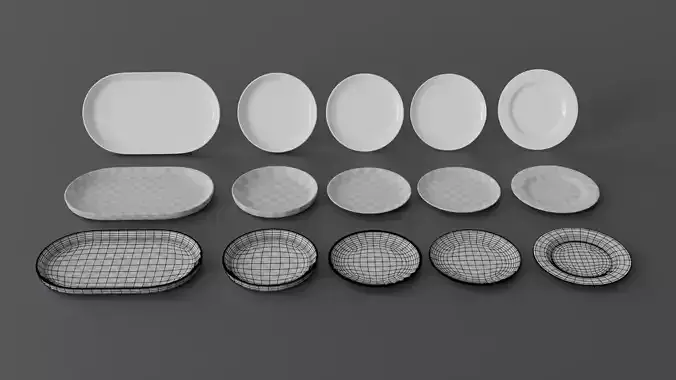 Kitchen plates and tray