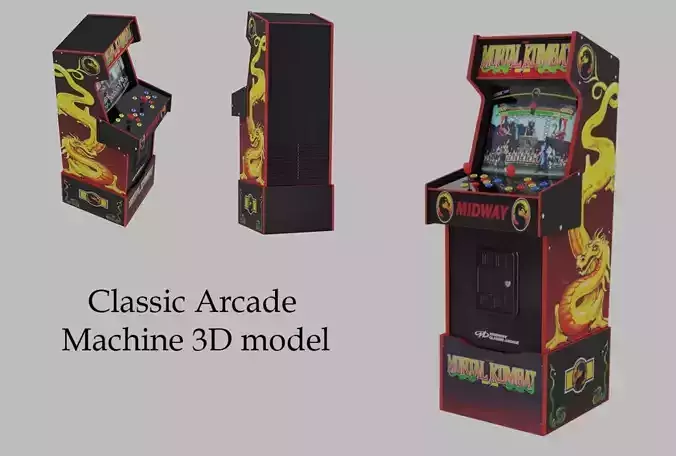 Classic Arcade Machine 3D Model  3D model