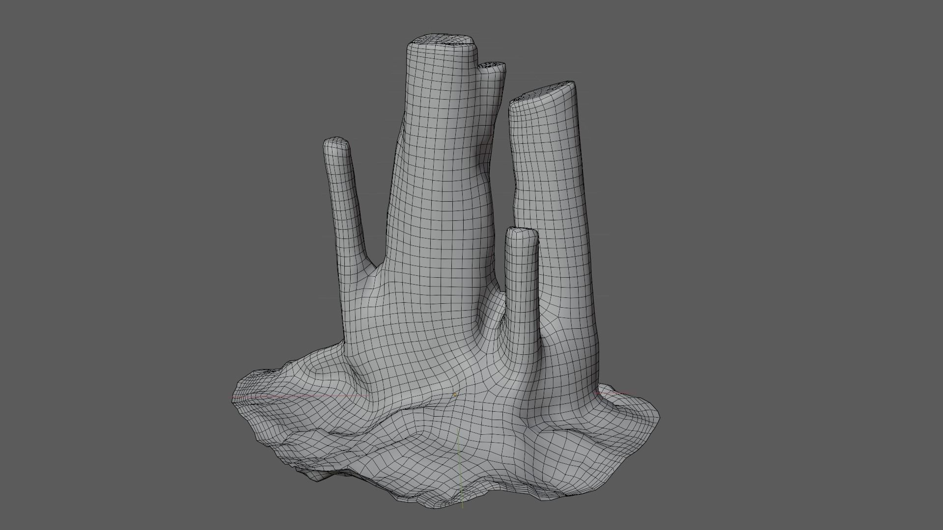 3D scan stump  Low-poly 3D model_7