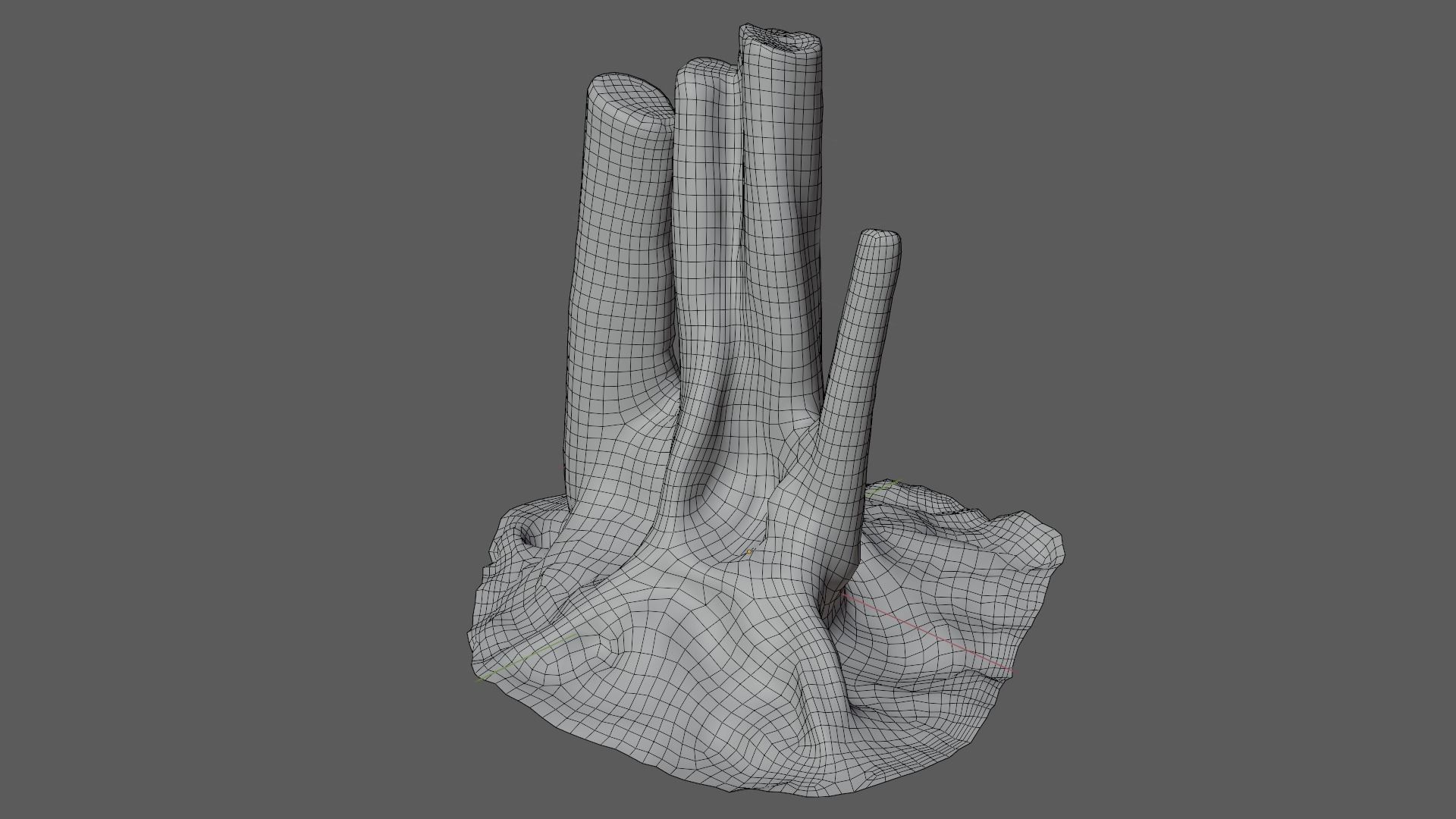 3D scan stump  Low-poly 3D model_9