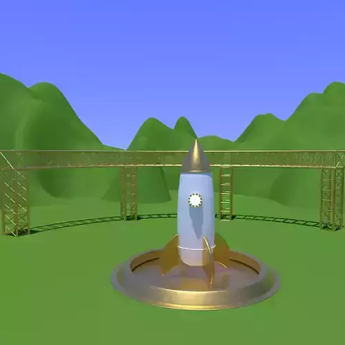 Rocket Ascension cartoon animation Free 3D model