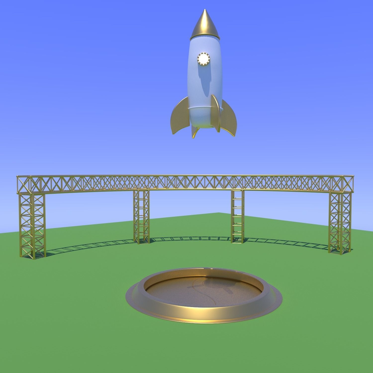 Rocket Ascension cartoon animation Free 3D model_3