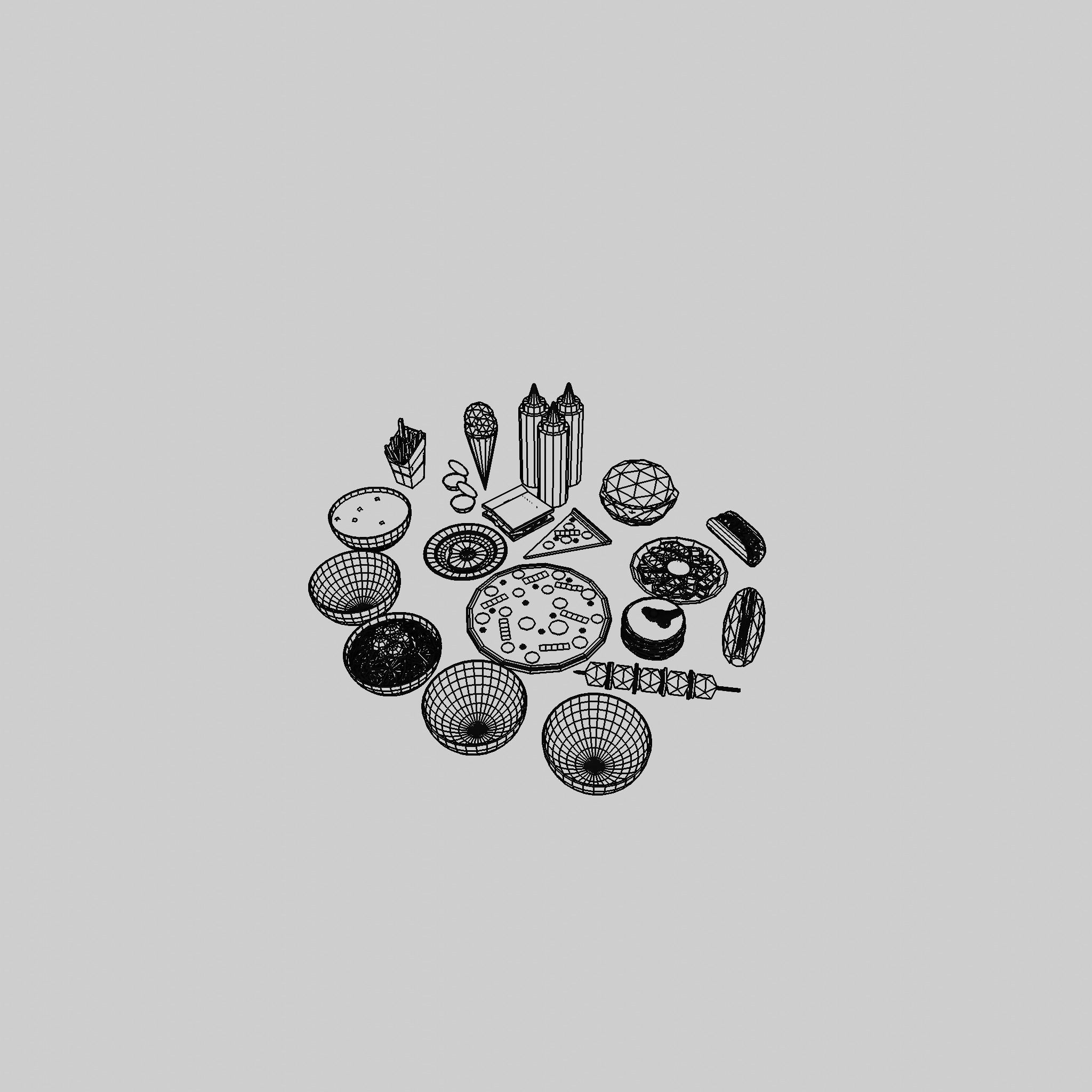 Fast Food Asset Pack Collection - Low Poly Game Ready Low-poly 3D model_22