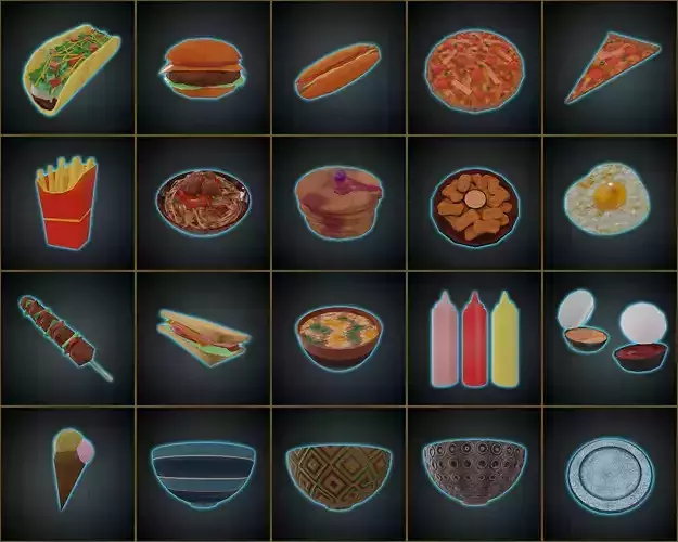 Fast Food Asset Pack Collection - Low Poly Game Ready