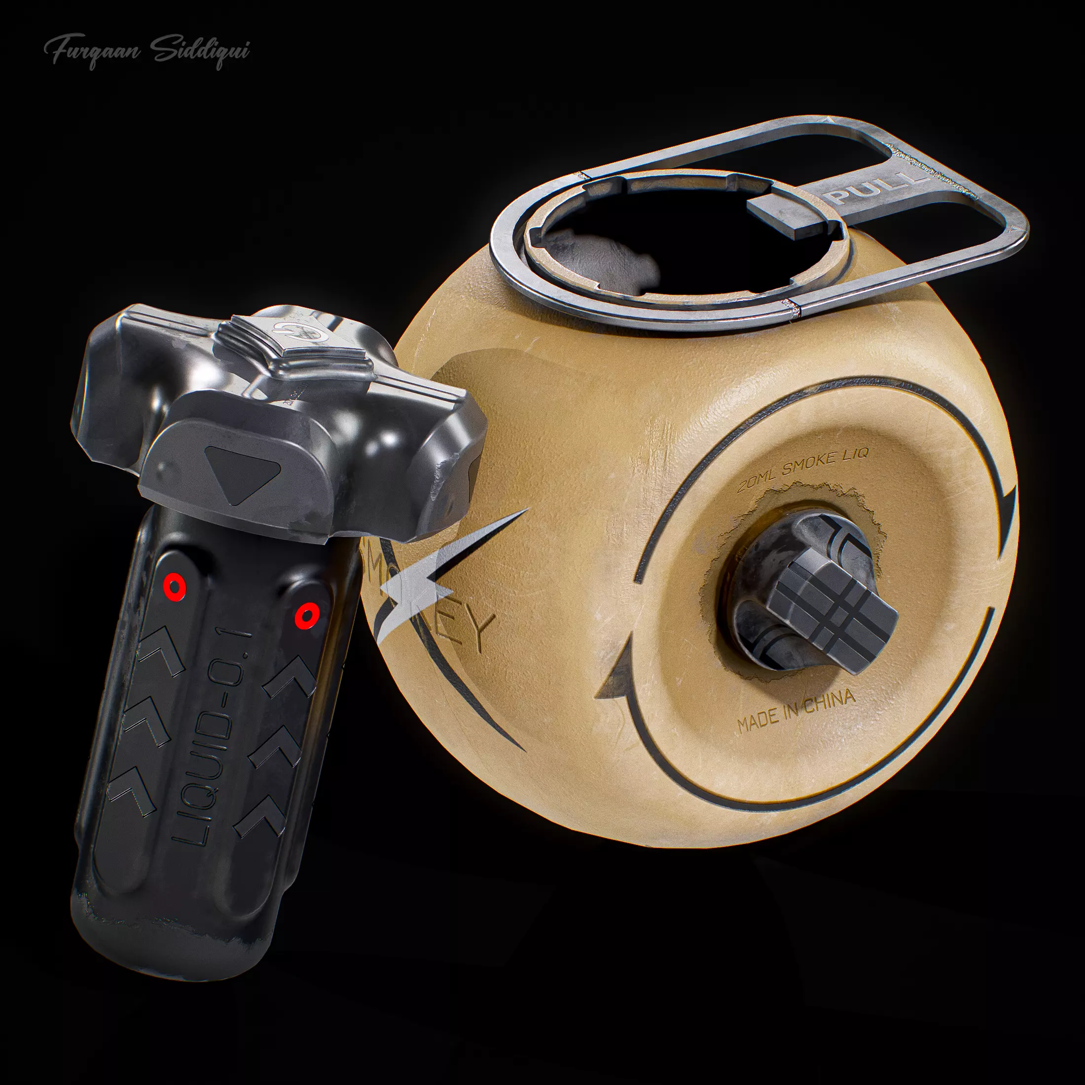 Sci-fi Smoke Grenade Low-poly 3D model_0