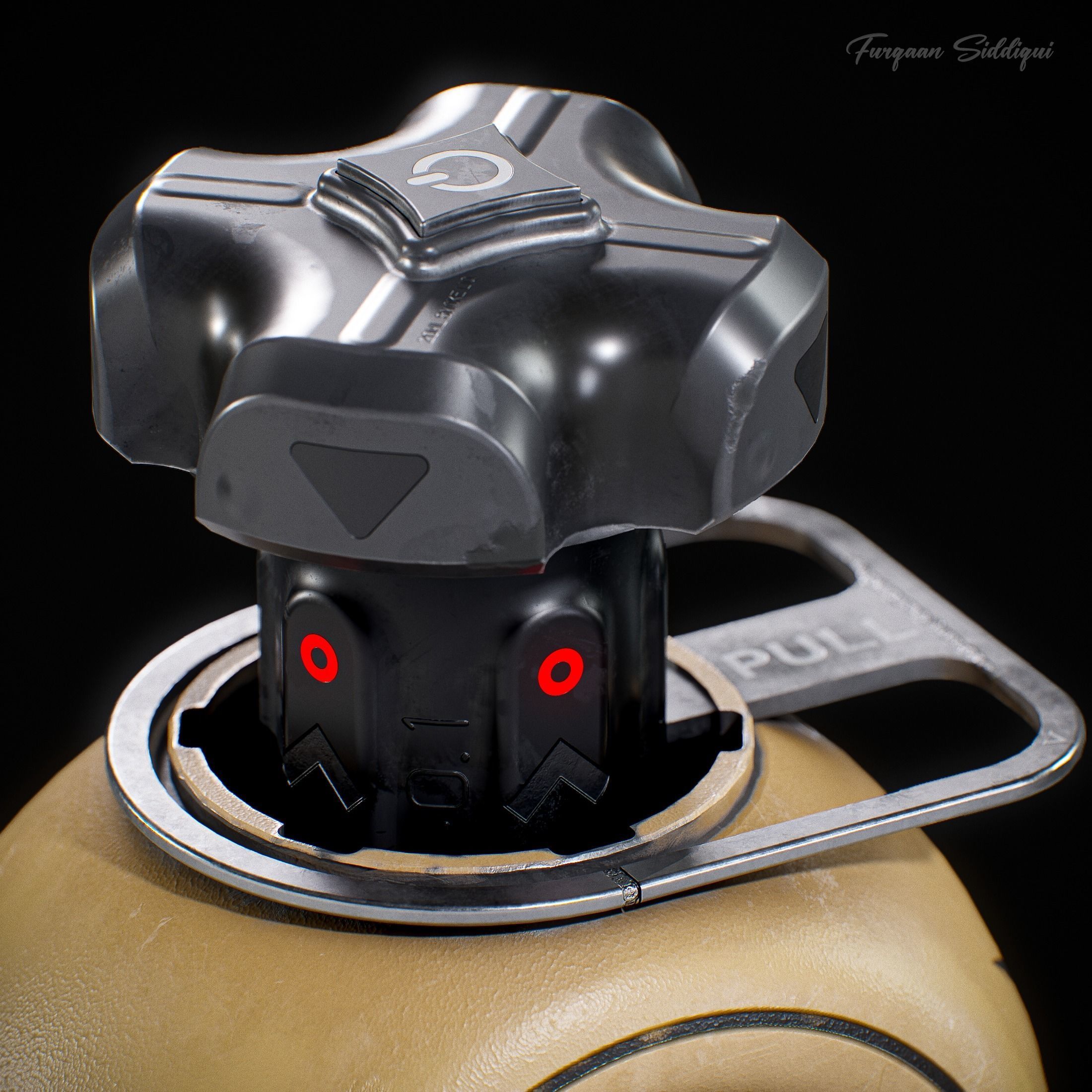 Sci-fi Smoke Grenade Low-poly 3D model_7