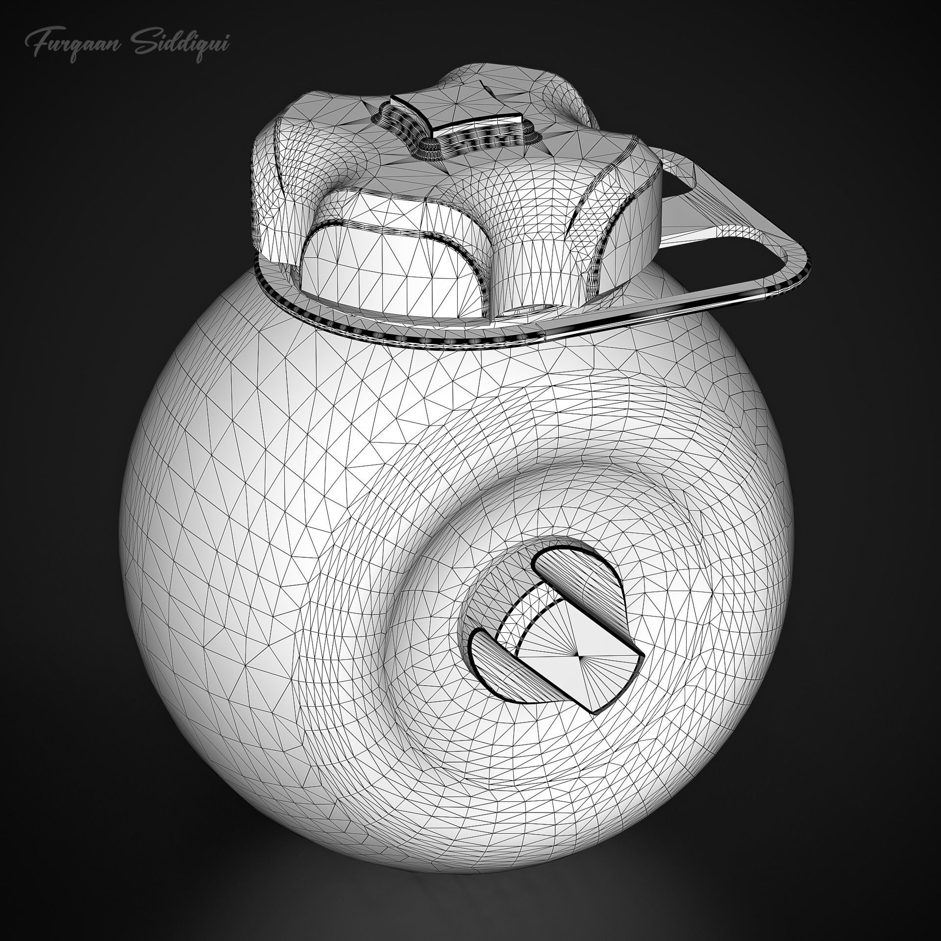 Sci-fi Smoke Grenade Low-poly 3D model_9