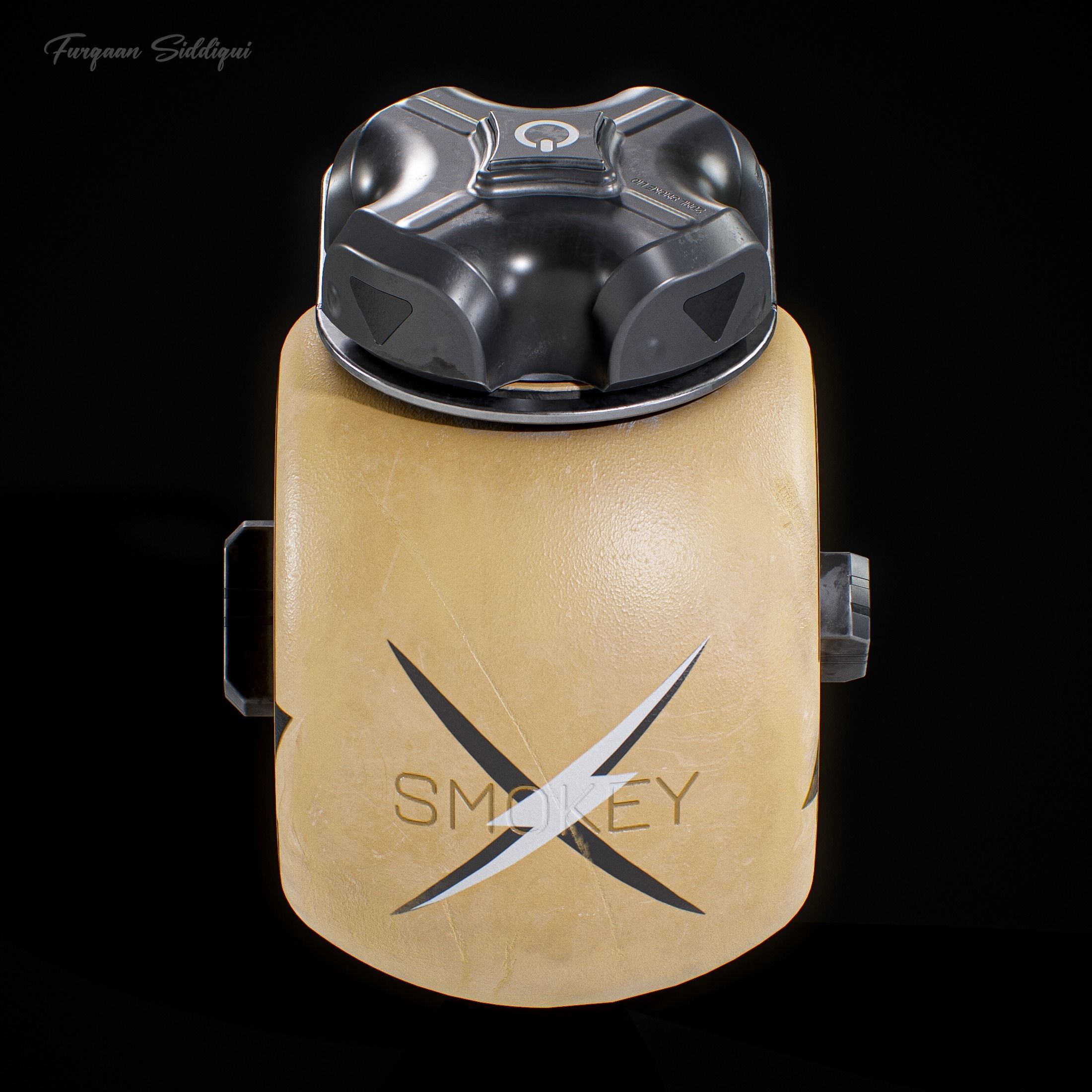Sci-fi Smoke Grenade Low-poly 3D model_4